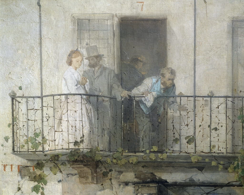 1815-Domenico Induno - L'arrivo del bollettino della pace di Villafranca - Palazzo delle Belle Arti, Roma - dettaglio